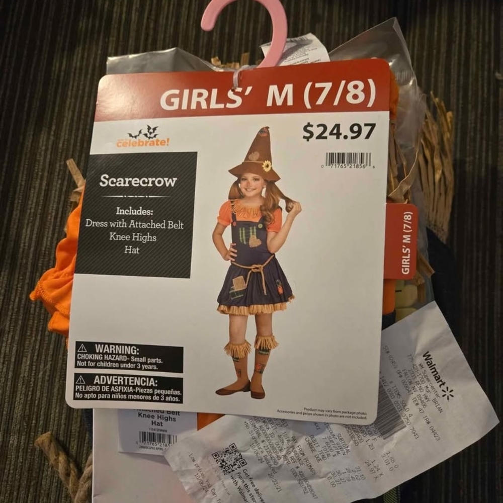 Scarecrow Costume for Girls - Orange and Brown